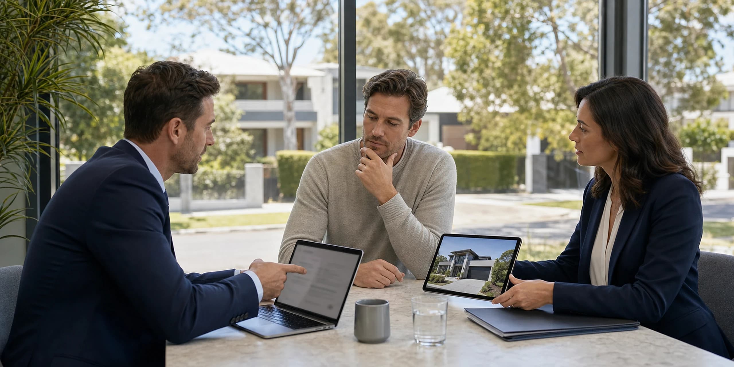 Homeowner comparing bank and independent property valuation perspectives